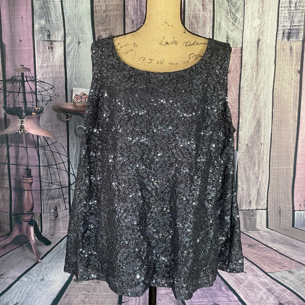 Shimmer &  Lace Tank with Sequined /3 piece set